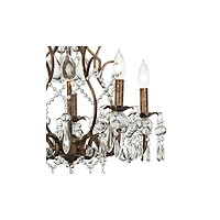 Vienna Full Spectrum Jolie Bronze Pendant Chandelier 19 1/2" Wide French Crystal Beaded 5-Light Fixture for Dining Room House Kitchen Island Bedr
