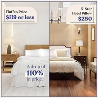 FluffCo Down & Feather Classic Hotel Pillow - King - Soft