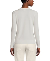 Lands' End Women's Fine Gauge Cotton Cardigan Sweater