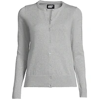 Lands' End Plus Fine Gauge Cotton Cardigan Sweater