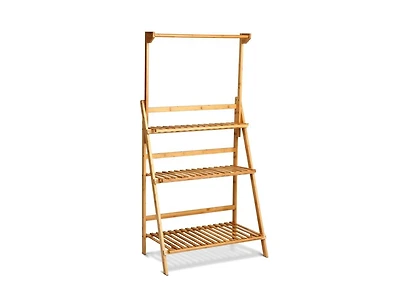 3 Tiers Bamboo Hanging Folding Plant Shelf Stand
