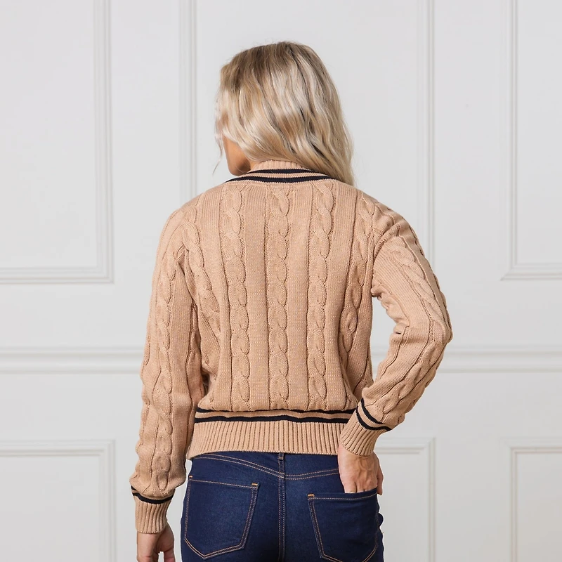 Hope & Henry Women's Long Sleeve V-Neck Cricket Sweater