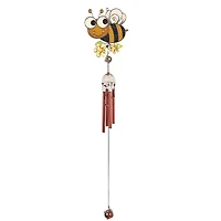 Fc Design 31" Long Yellow Bee Wind Chime with Copper Gem Home Decor Perfect Gift for House Warming, Holidays and Birthdays