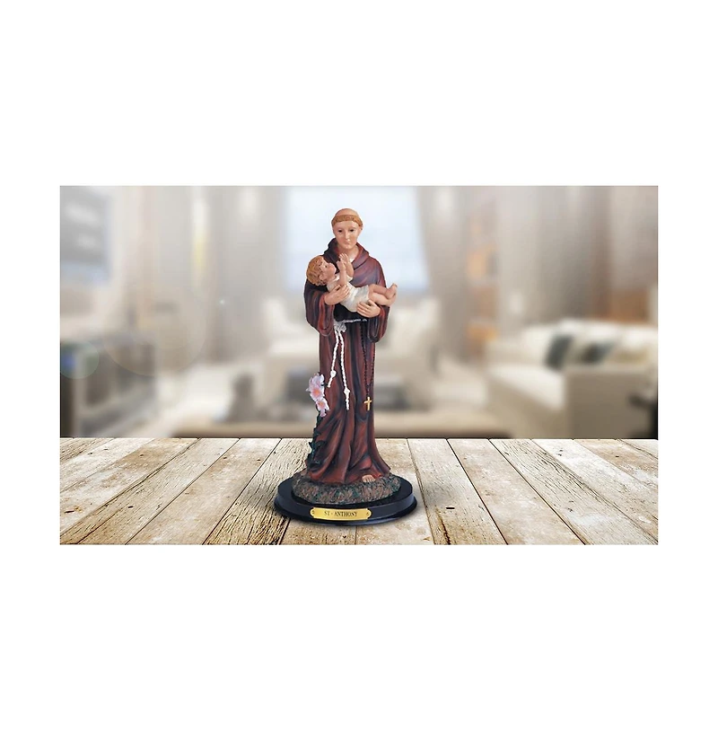 Fc Design 12"H Saint Anthony Statue Anthony of Padua Holy Figurine Religious Decoration Home Decor Perfect Gift for House Warming, Holidays and Birthd