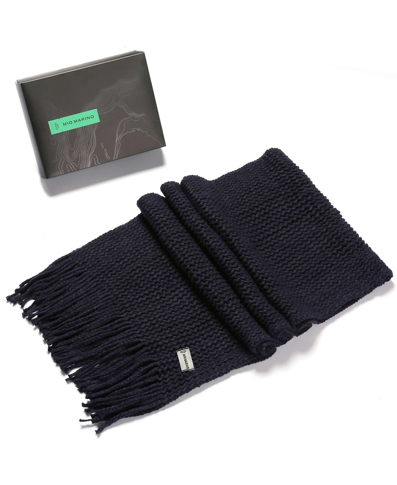 Mio Marino Women Wide Knit Ribbed Scarf