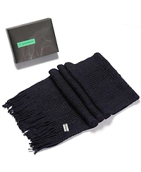 Mio Marino Women Wide Knit Ribbed Scarf