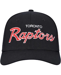Men's Mitchell & Ness Black Toronto Raptors Mvp Team Script 2.0 Stretch Snapback Hat