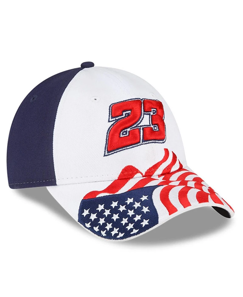Men's New Era White, Blue Bubba Wallace 9FORTY Americana Snapback Adjustable Hat