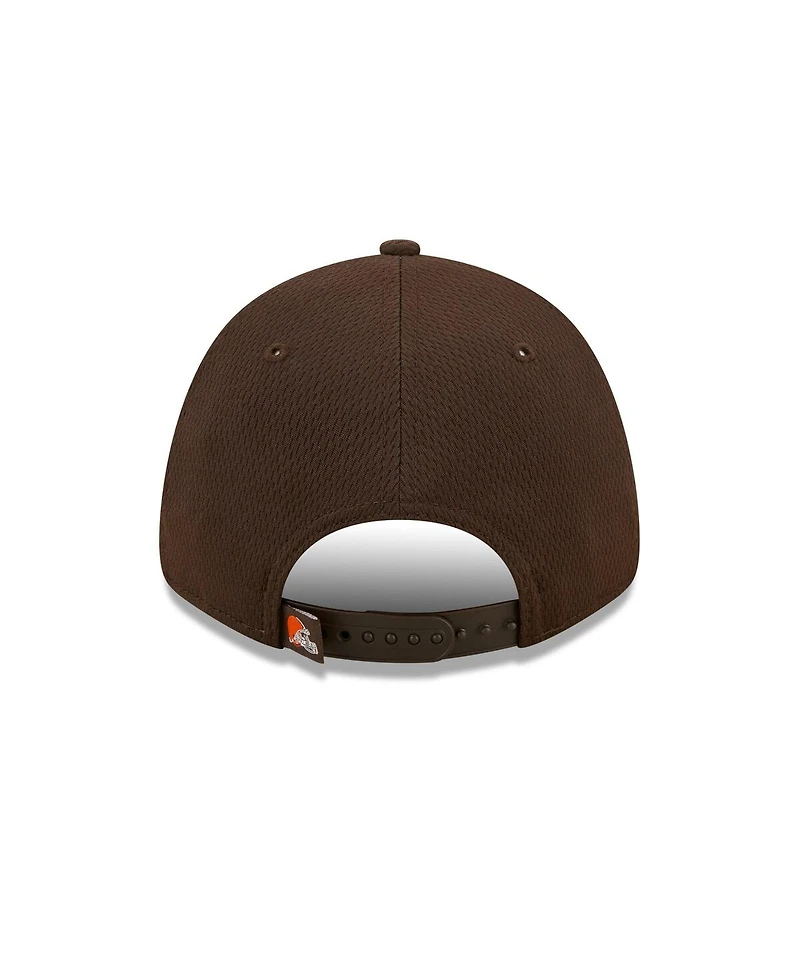 Men's New Era Brown Cleveland Browns Framed Af 9FORTY Snapback Hat