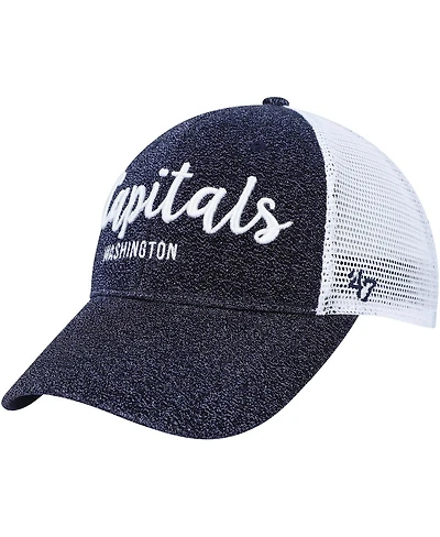 Women's '47 Brand Navy, White Washington Capitals Encore Mvp Trucker Snapback Hat