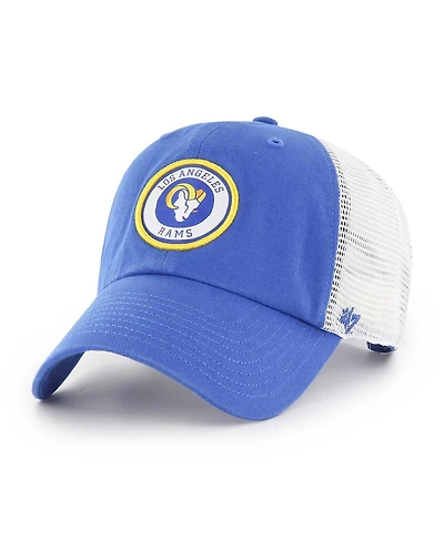 Men's '47 Brand Royal, White Los Angeles Rams Highline Clean Up Trucker Snapback Hat