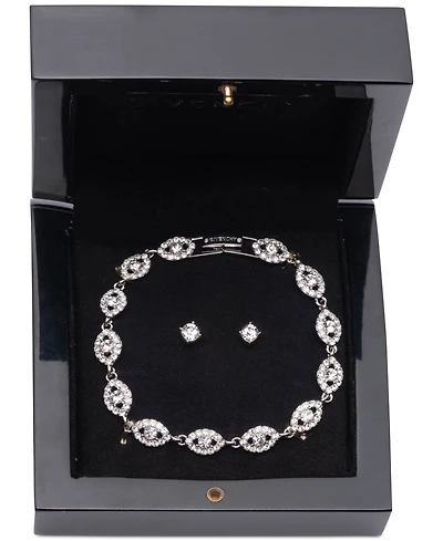 Givenchy 2-Pc. Set Stone & Crystal Link Bracelet Stud Earrings