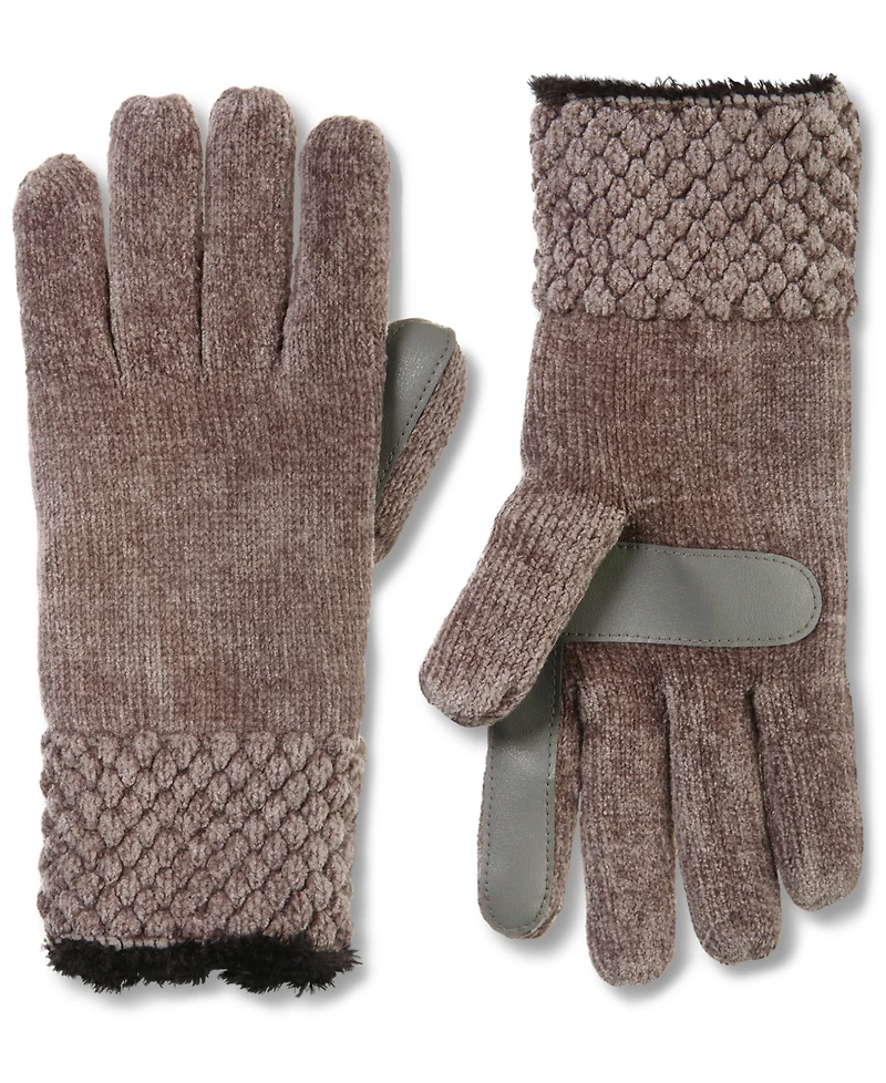 Isotoner Signature Women's Chenille Knit Water Repellent Gloves with Popcorn Cuff