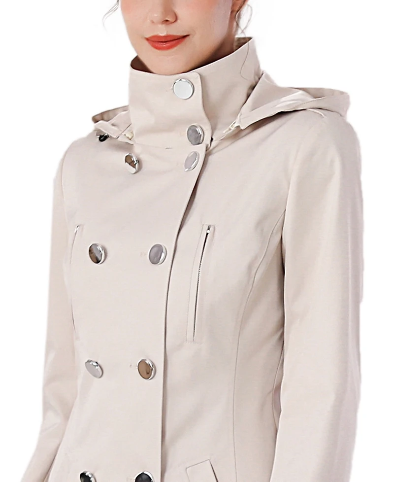 Kimi + Kai Women's Eeva Water-Resistant Hooded Trench Coat