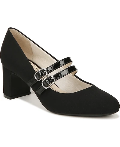 LifeStride Women's True Almond Toe Block Heel Mary Jane Pumps