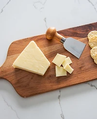 Jeanne Fitz Wood Plus White Collection Acacia Wood Rectangle Charcuterie Board