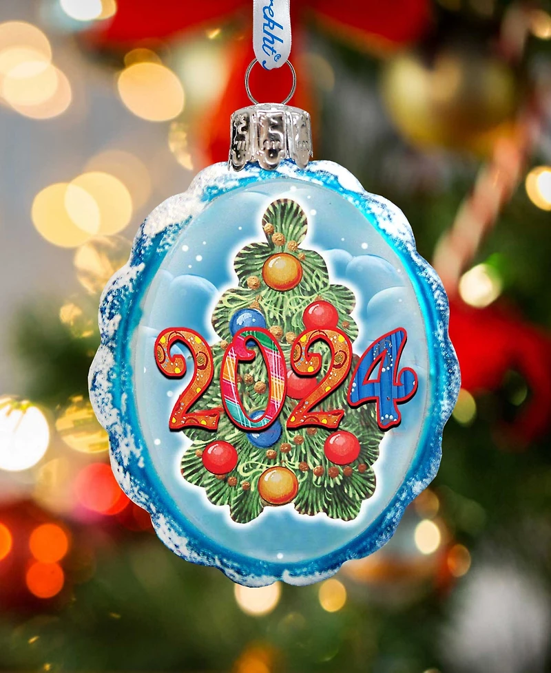 Designocracy 2024 Dated Keepsake Mercury Glass Christmas Ornaments G. DeBrekht