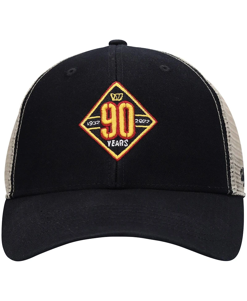 Men's '47 Brand Black, Natural Washington Commanders 90th Season Mvp Trucker Snapback Hat