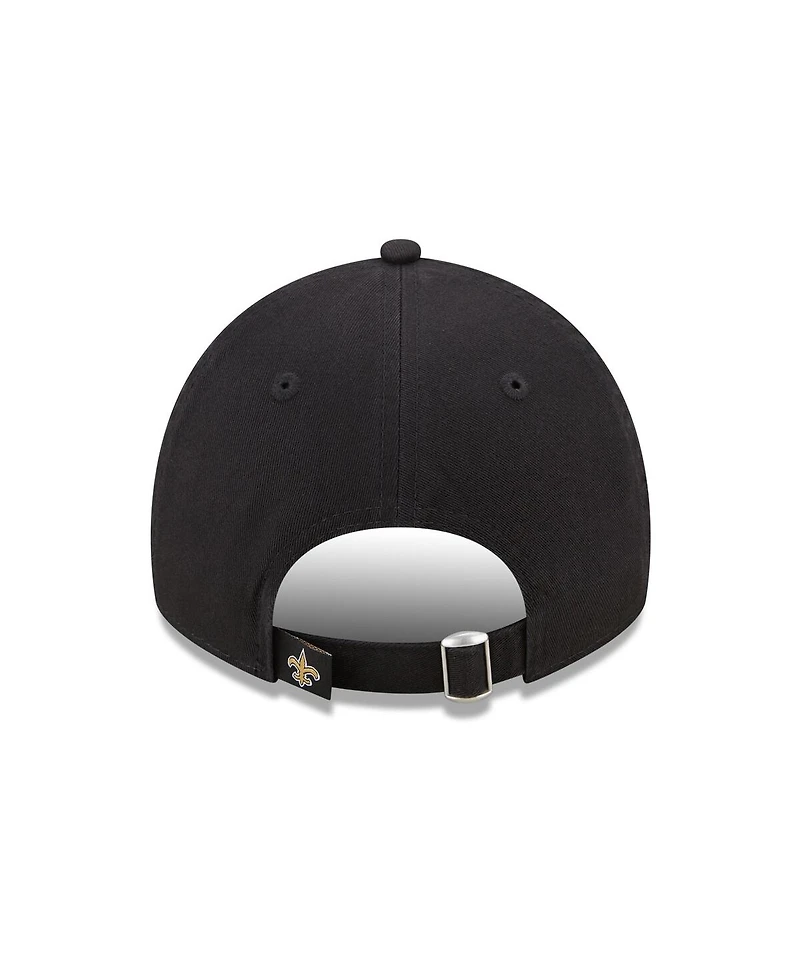Women's New Era Black New Orleans Saints Collegiate 9TWENTY Adjustable Hat