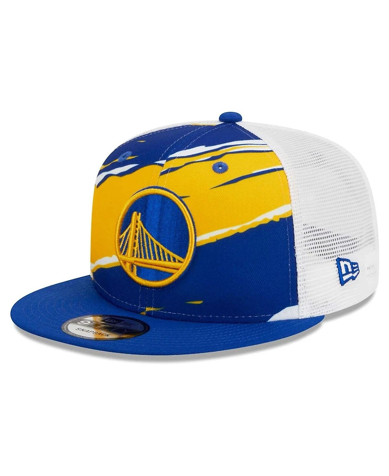 Men's New Era Royal, White Golden State Warriors Tear Trucker 9FIFTY Adjustable Hat