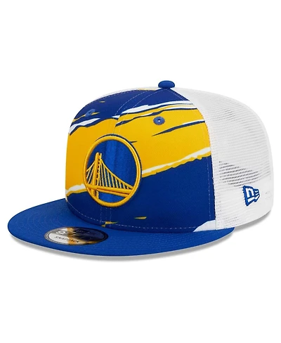 Men's New Era Royal, White Golden State Warriors Tear Trucker 9FIFTY Adjustable Hat