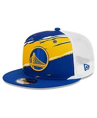 Men's New Era Royal, White Golden State Warriors Tear Trucker 9FIFTY Adjustable Hat