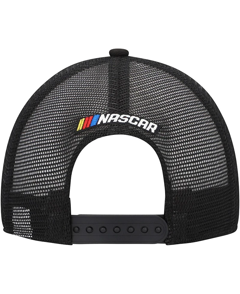 Men's New Era Black, White Nascar 9FORTY A-Frame Trucker Snapback Hat