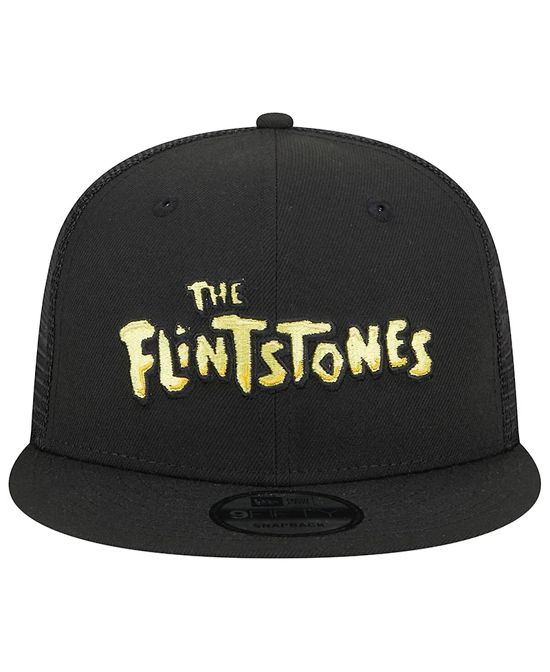 Men's New Era Black The Flintstones Trucker 9FIFTY Snapback Hat