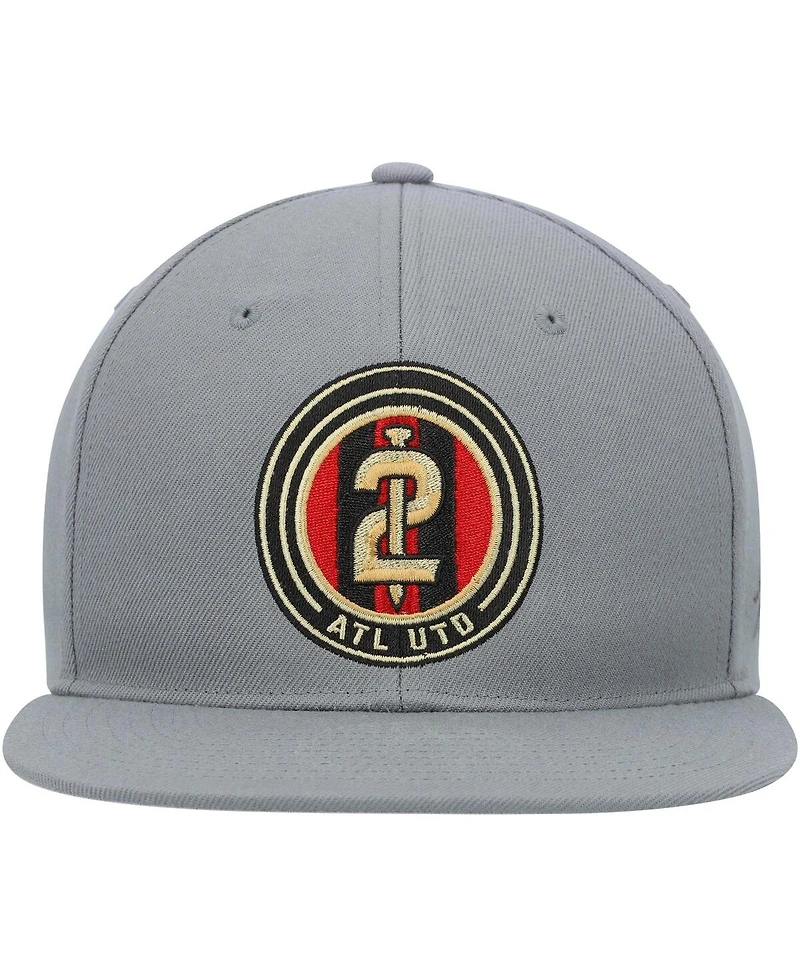 Men's Zephyr Gray Atlanta United Fc Logo Snapback Hat