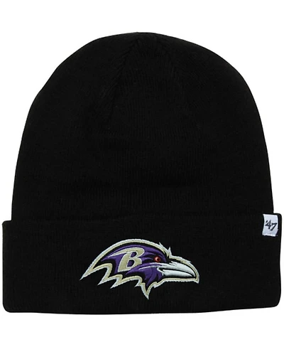 Men's Baltimore Ravens '47 Brand Black Raised Cuffed Knit Hat