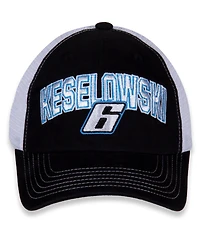 Women's Checkered Flag Sports Black, White Name and Number Adjustable Hat