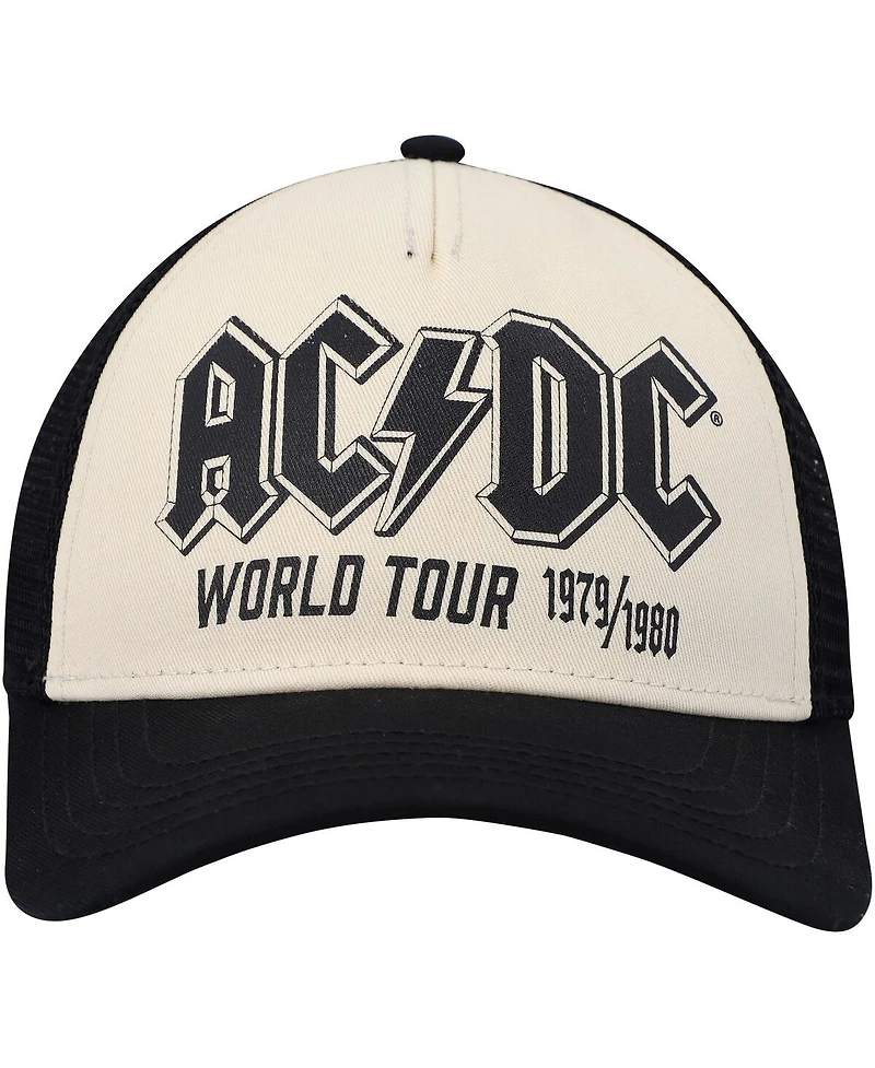Men's American Needle Cream, Black Ac/Dc Sinclair Snapback Hat