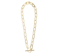 Paper Clip Chain + Cubic Zirconia Toggle Necklace