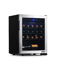 Newair Freestanding 23 Bottle Compressor Wine Fridge in Stainless Steel, Adjustable Racks and Exterior Digital Thermostat