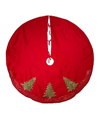 Kurt Adler 60" Tree Skirt with Embroidered Tree Design