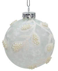 Kurt Adler 80mm Glass Imitation Pearl 6 Piece Ball Ornament Set