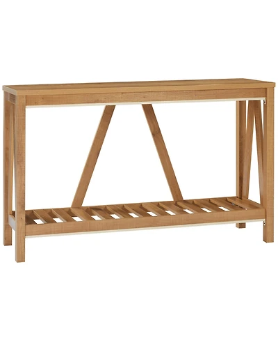 Homcom Farmhouse Console Table with Storage, Rustic Sofa Table,