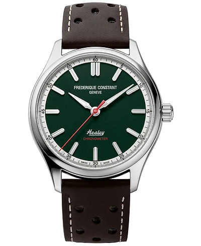 Frederique Constant Men's Swiss Automatic Vintage Rally Healy Cosc Brown Leather Strap Watch 40mm - Limited Edition Box Set