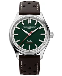 Frederique Constant Men's Swiss Automatic Vintage Rally Healy Cosc Brown Leather Strap Watch 40mm - Limited Edition Box Set