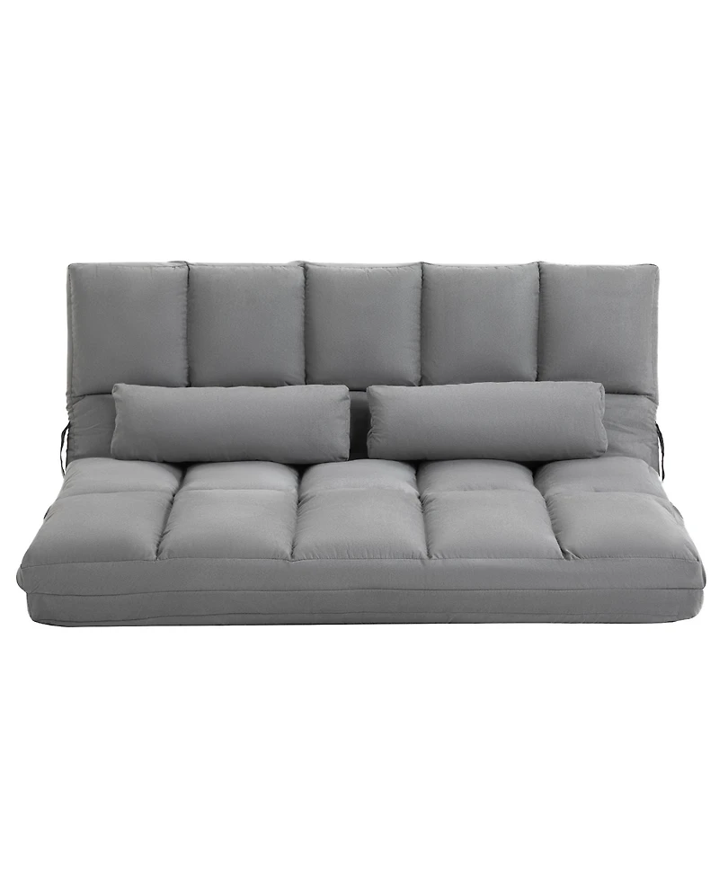Homcom Convertible Floor Sofa with Adjustable Backrest and Headrest