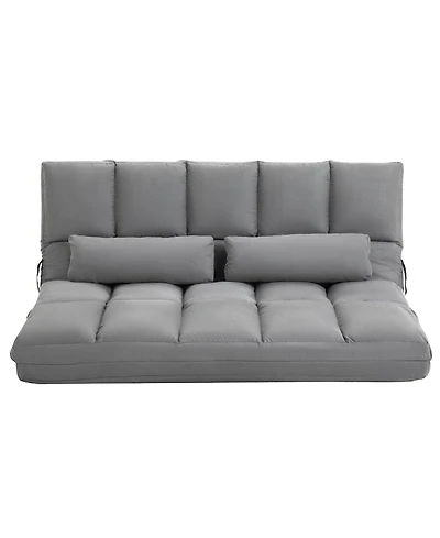 Homcom Convertible Floor Sofa with Adjustable Backrest and Headrest