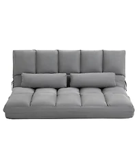 Homcom Convertible Floor Sofa with Adjustable Backrest and Headrest