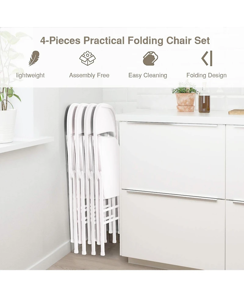 Commercialine Padded Folding Chair,Set of 4