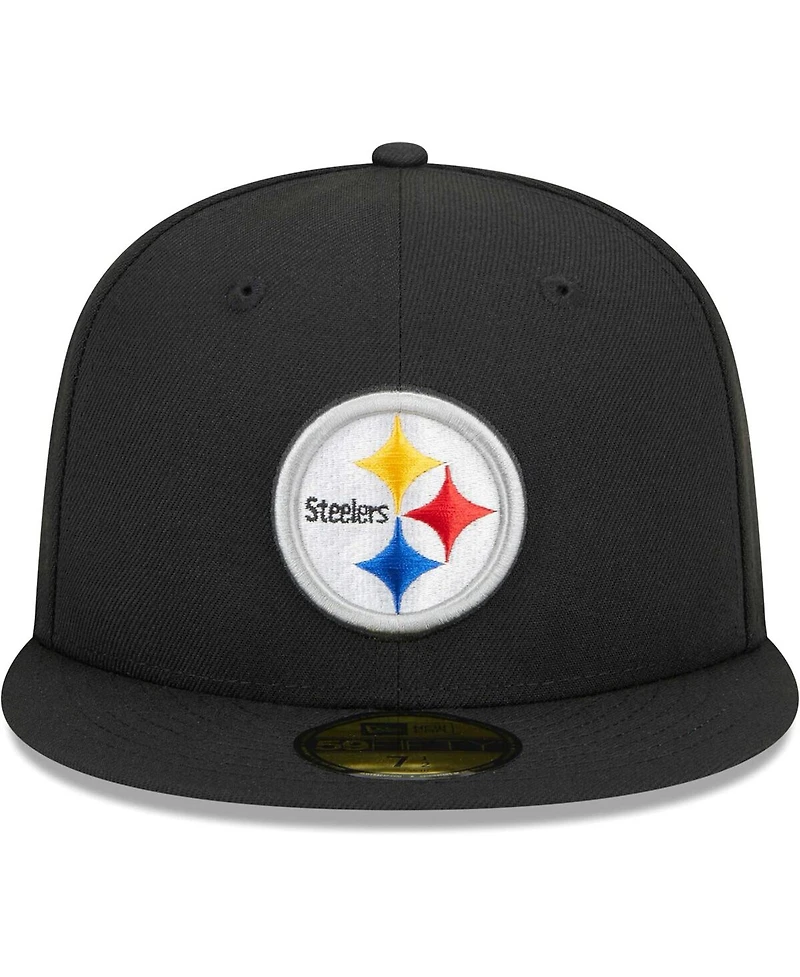 Men's New Era Black Pittsburgh Steelers Camo Undervisor 59FIFTY Fitted Hat