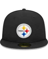 Men's New Era Black Pittsburgh Steelers Camo Undervisor 59FIFTY Fitted Hat