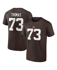 Men's Fanatics Joe Thomas Brown Cleveland Browns Retired Player Icon Name and Number T-shirt