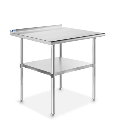Gridmann x 24 Inch Stainless Steel Table w/ Backsplash and Undershelf