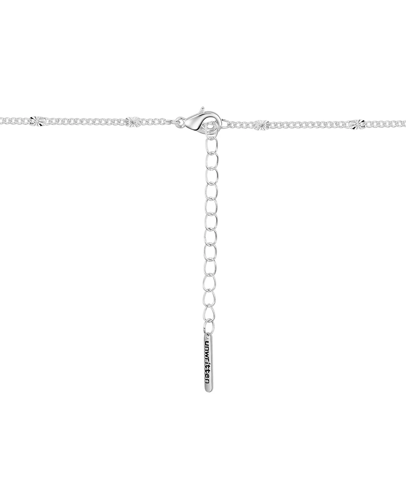 Unwritten 14K Rose Gold Plated Heart and Butterfly, Cubic Zirconia Butterfly and Silver Plated Sister Pendant Necklace