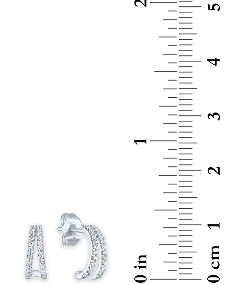 2-Pc. Set Diamond & Polished Small Hoop Earrings in Sterling Silver & 14k Gold-Plate