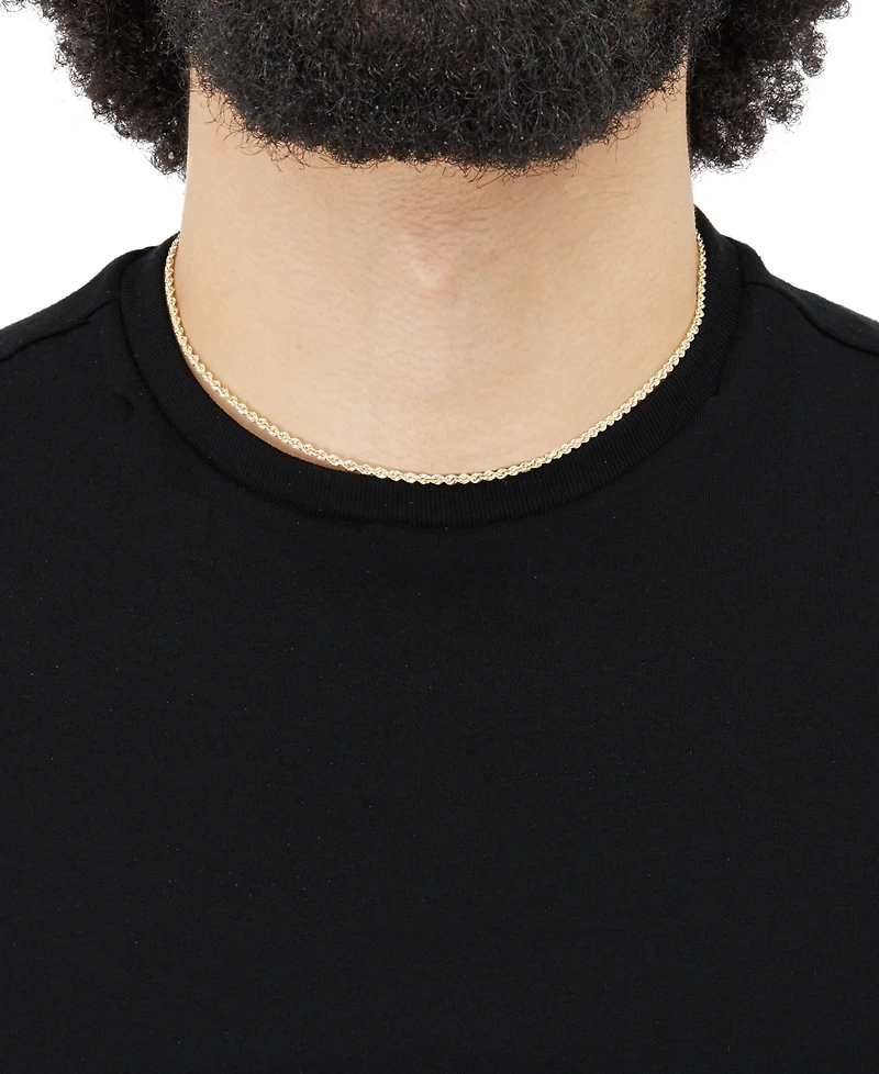 Lightweight Rope Link 16" Chain Necklace in 14k Gold (2-1/2mm)